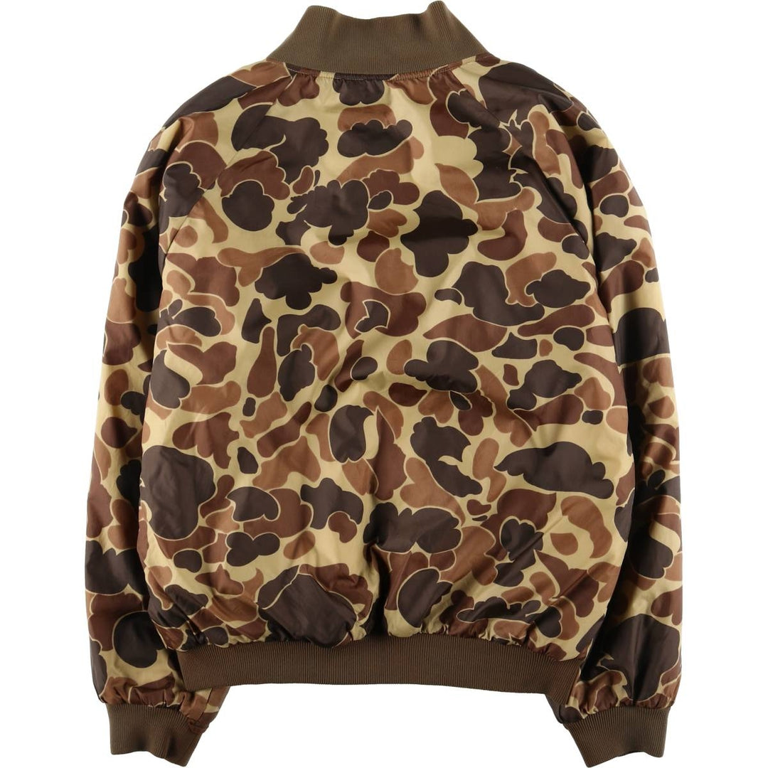 90'S Columbia White Tag Camouflage Pattern Reversible Padded Puffer Jacket, Men's Size L, Vintage Nylon Khaki type Vintage Second Hand