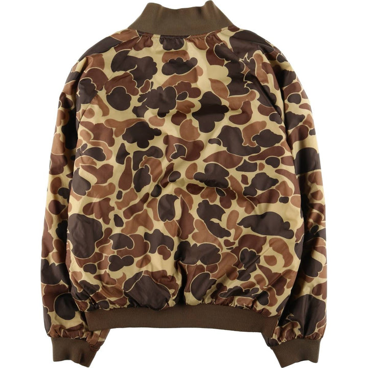 90'S Columbia White Tag Camouflage Pattern Reversible Padded Puffer Jacket, Men's Size L, Vintage Nylon Khaki type Vintage Second Hand