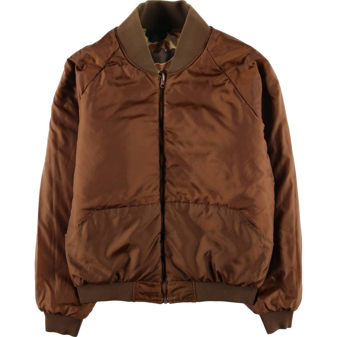 90'S Columbia White Tag Camouflage Pattern Reversible Padded Puffer Jacket, Men's Size L, Vintage Nylon Khaki type Vintage Second Hand