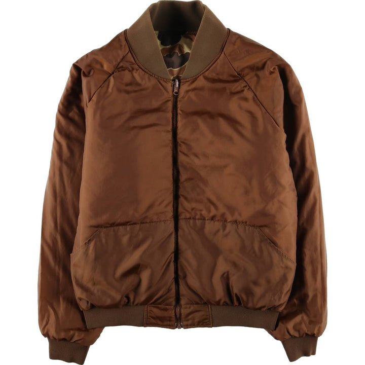 90'S Columbia White Tag Camouflage Pattern Reversible Padded Puffer Jacket, Men's Size L, Vintage Nylon Khaki type Vintage Second Hand