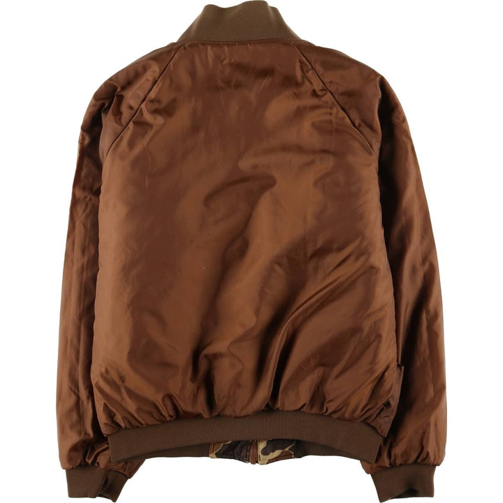 90'S Columbia White Tag Camouflage Pattern Reversible Padded Puffer Jacket, Men's Size L, Vintage Nylon Khaki type Vintage Second Hand