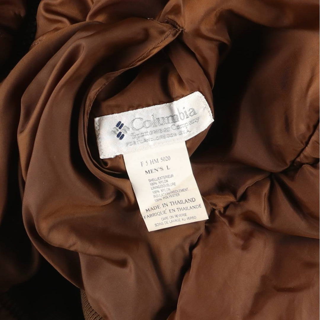 90'S Columbia White Tag Camouflage Pattern Reversible Padded Puffer Jacket, Men's Size L, Vintage Nylon Khaki type Vintage Second Hand