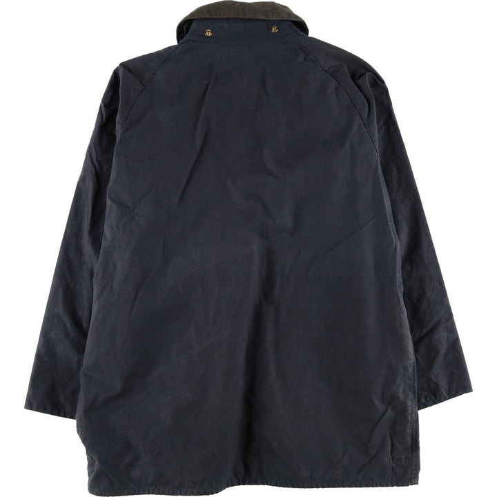 1990'S Barbour Beaufort 3-Warrant Badged Oiled Hunting Jacket, Made in the UK, C42, Men's Size L cotton navy blue type Vintage Second Hand
