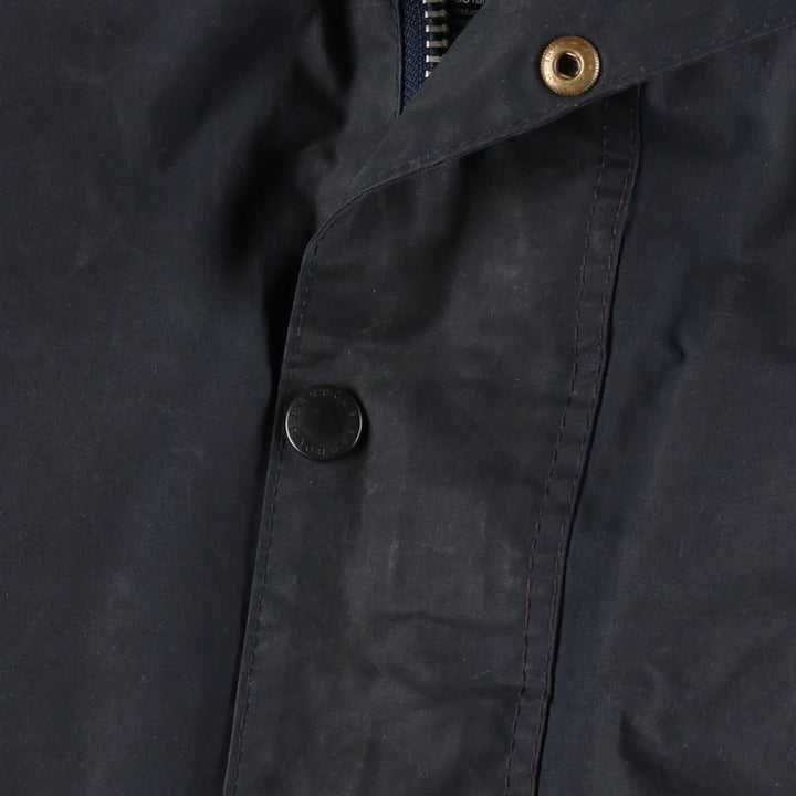 1990'S Barbour Beaufort 3-Warrant Badged Oiled Hunting Jacket, Made in the UK, C42, Men's Size L cotton navy blue type Vintage Second Hand