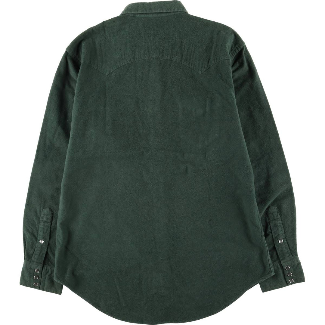 Ralph Lauren POLO by Ralph Lauren Western Long Sleeve Chamois Cloth Shirt, Men's Size L cotton green type Vintage Second Hand