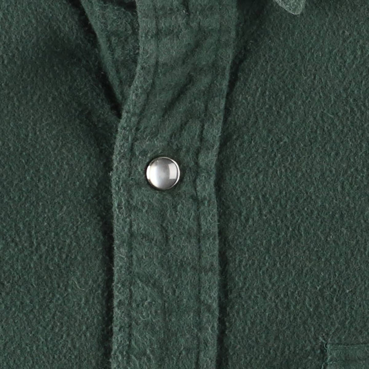 Ralph Lauren POLO by Ralph Lauren Western Long Sleeve Chamois Cloth Shirt, Men's Size L cotton green type Vintage Second Hand