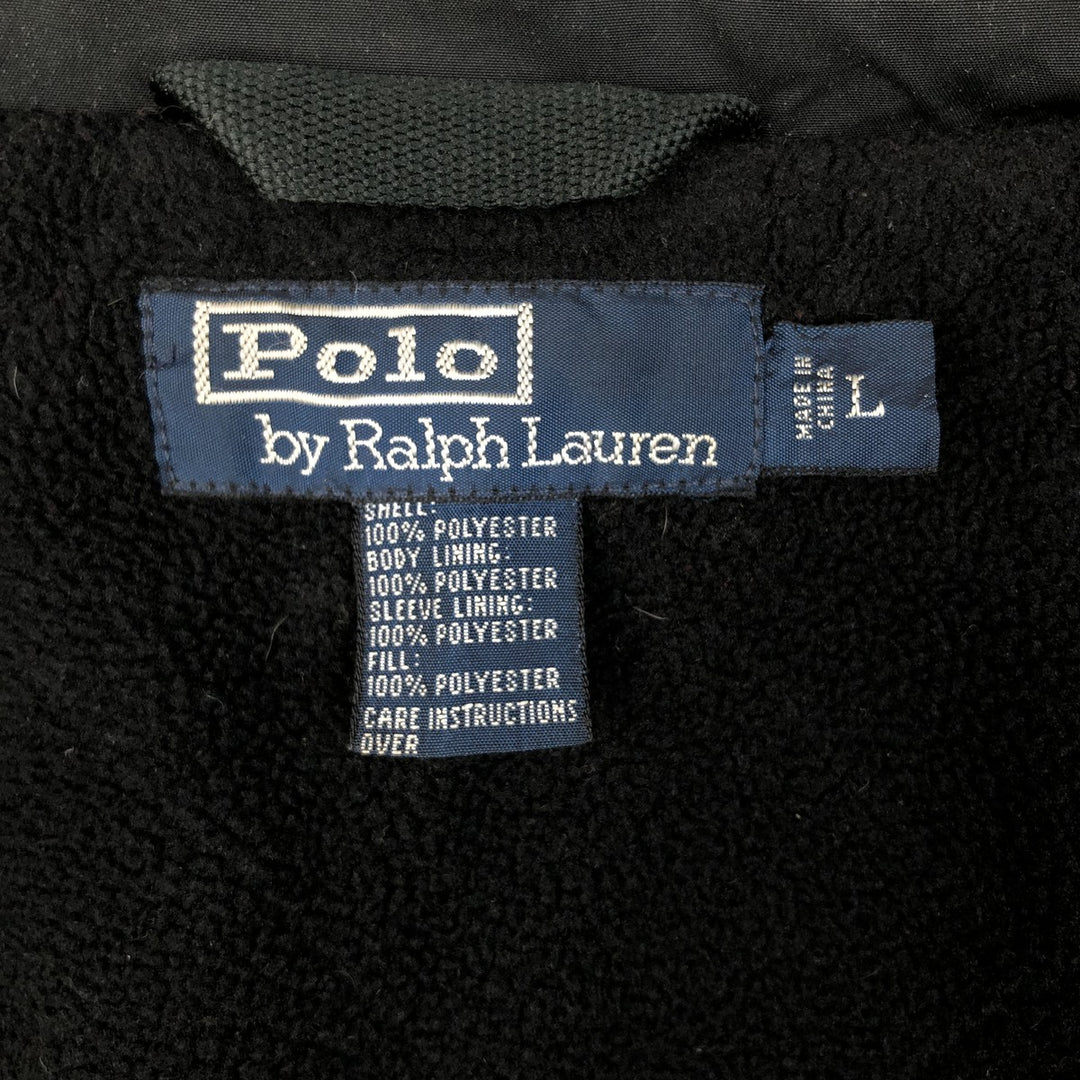 Ralph Lauren POLO by Ralph Lauren padded puffer jacket, men's size L polyester black type Vintage Second Hand