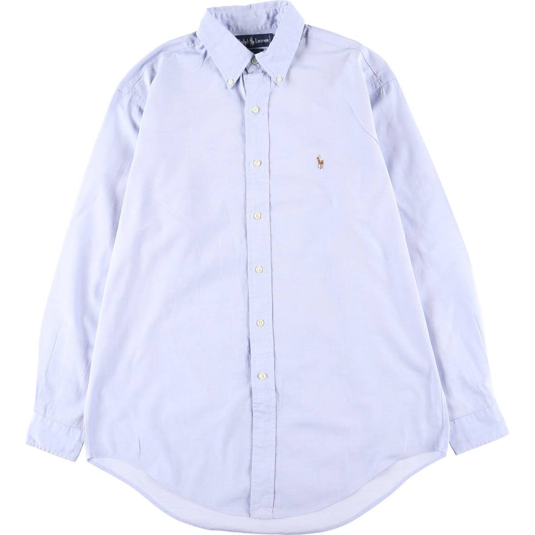 Ralph Lauren YARMOUTH long sleeve button down shirt, men's size M cotton Blue type light blue Vintage Second Hand