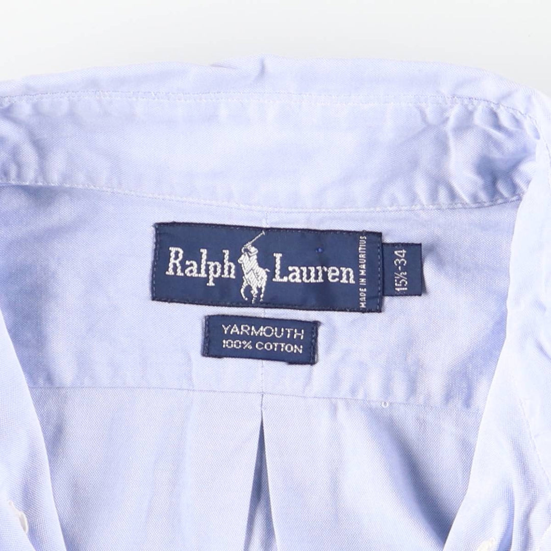 Ralph Lauren YARMOUTH long sleeve button down shirt, men's size M cotton Blue type light blue Vintage Second Hand