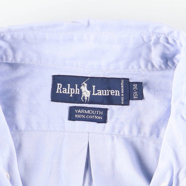 Ralph Lauren YARMOUTH long sleeve button down shirt, men's size M cotton Blue type light blue Vintage Second Hand