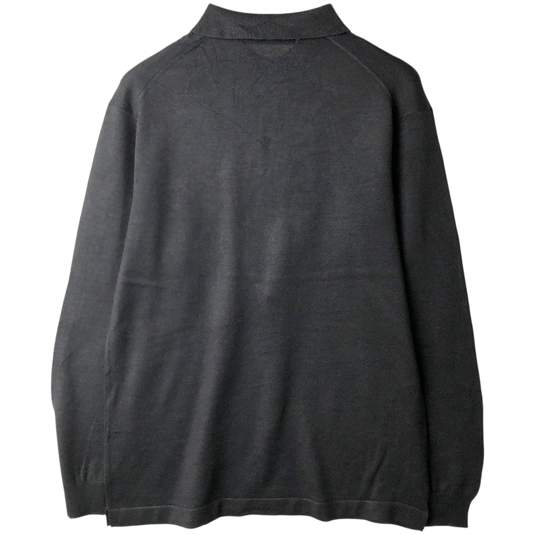 Perry Ellis Polo Knit Sweater, Men's XL cotton black type Vintage Second Hand