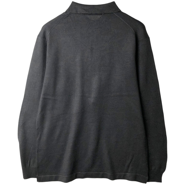 Perry Ellis Polo Knit Sweater, Men's XL cotton black type Vintage Second Hand