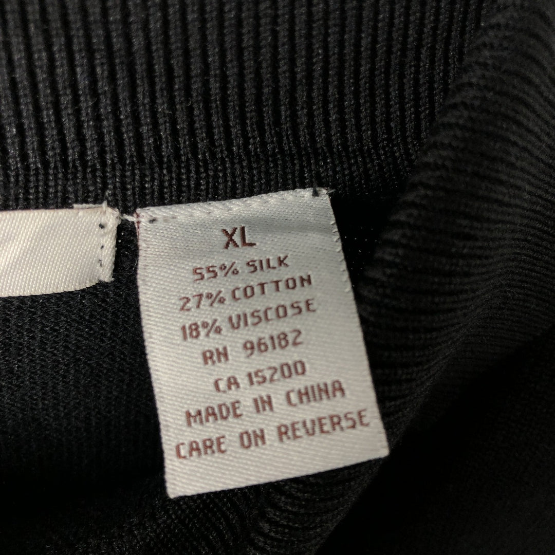 Perry Ellis Polo Knit Sweater, Men's XL cotton black type Vintage Second Hand