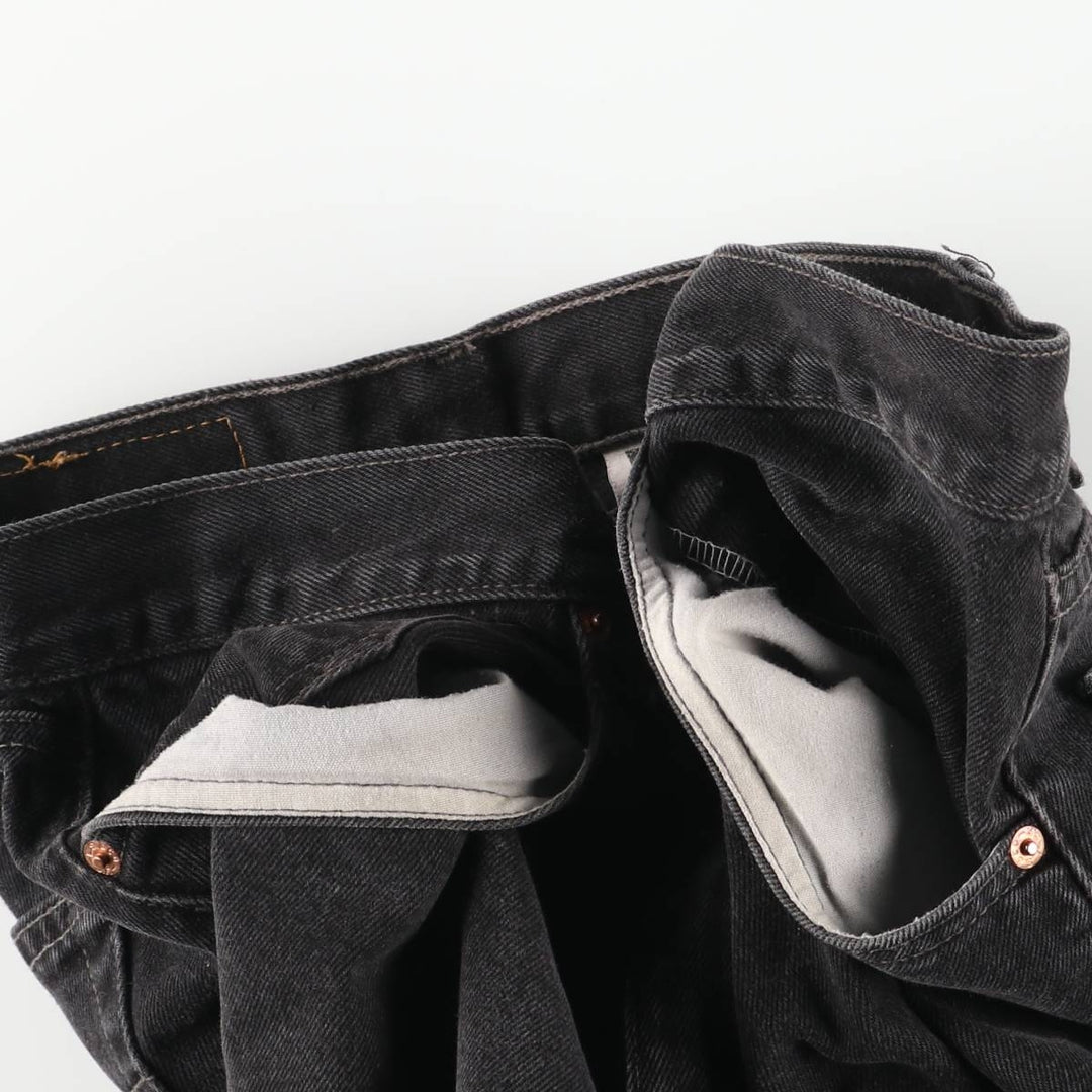 90'S Levi's 505 Regular Fit Straight Leg Black Denim Tapered Denim Pants, Made in Canada, Men's Size W34 cotton black type Vintage Second Hand