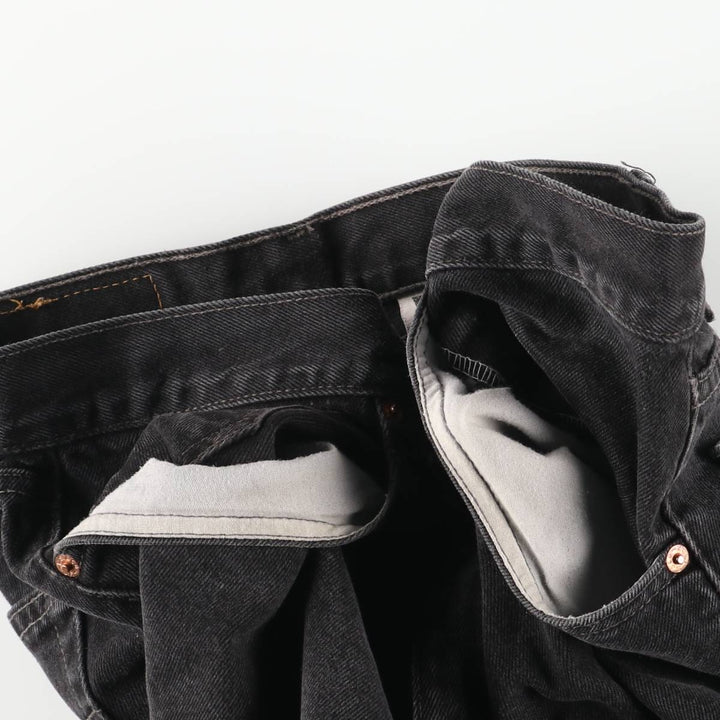 90'S Levi's 505 Regular Fit Straight Leg Black Denim Tapered Denim Pants, Made in Canada, Men's Size W34 cotton black type Vintage Second Hand
