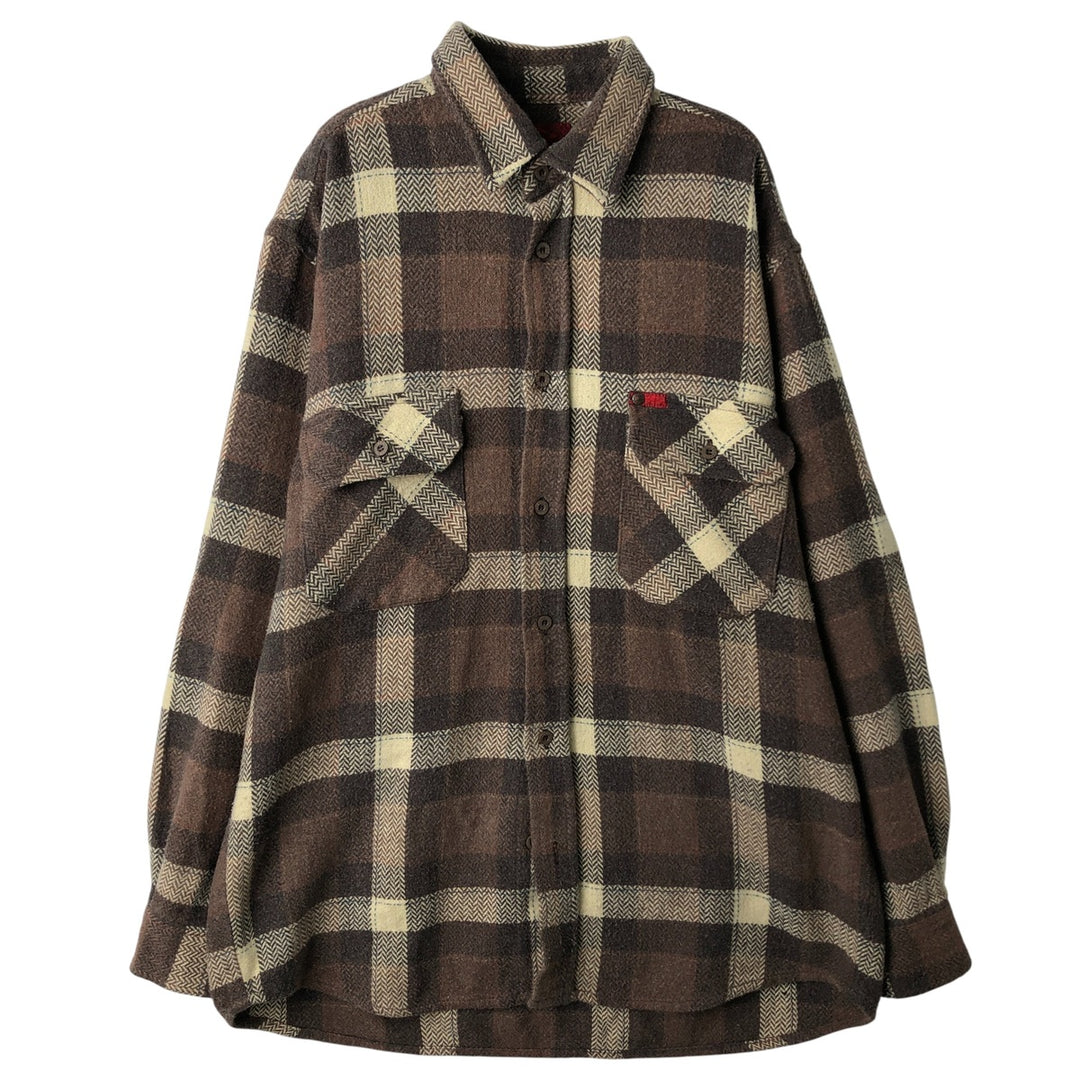 Lee Cooper long-sleeved flannel check shirt, men's size M cotton brown type Vintage Second Hand