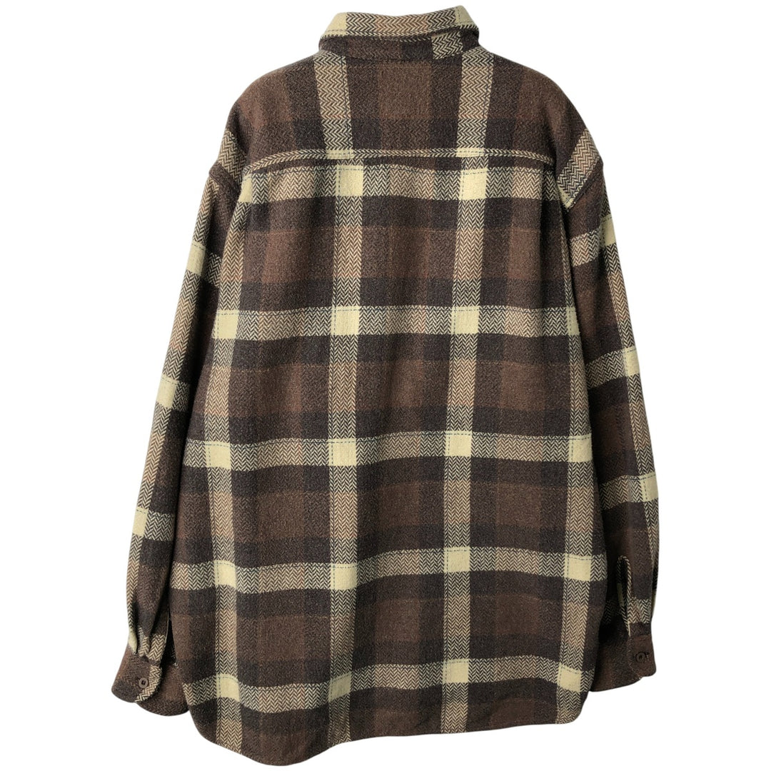 Lee Cooper long-sleeved flannel check shirt, men's size M cotton brown type Vintage Second Hand