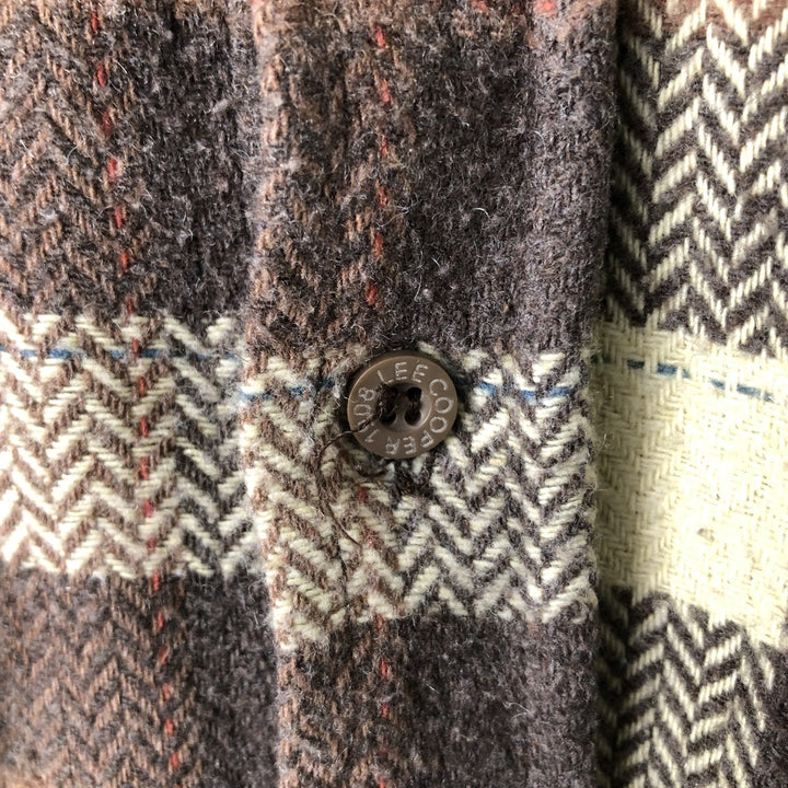 Lee Cooper long-sleeved flannel check shirt, men's size M cotton brown type Vintage Second Hand