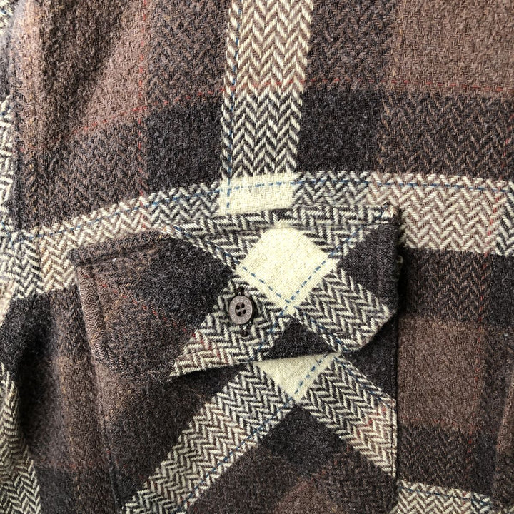 Lee Cooper long-sleeved flannel check shirt, men's size M cotton brown type Vintage Second Hand