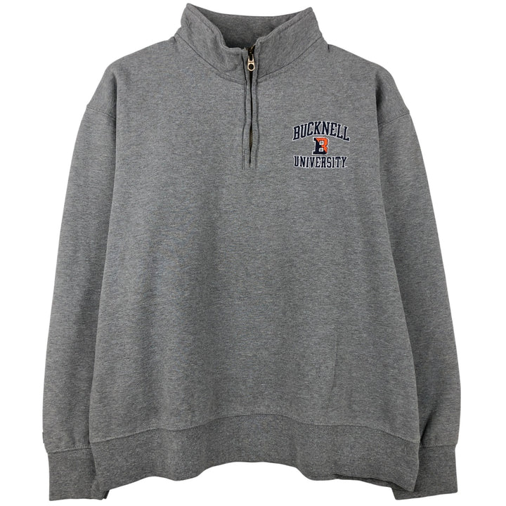 Jansport College Half-Zip Sweatshirt, Men's Size L cotton gray type Vintage Second Hand