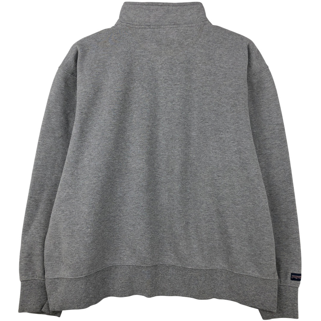 Jansport College Half-Zip Sweatshirt, Men's Size L cotton gray type Vintage Second Hand