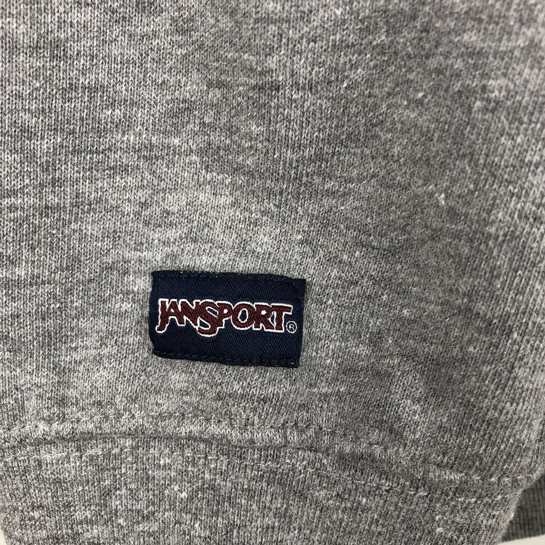 Jansport College Half-Zip Sweatshirt, Men's Size L cotton gray type Vintage Second Hand