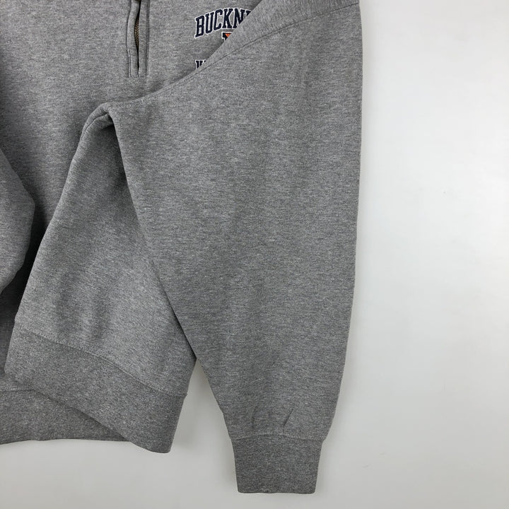 Jansport College Half-Zip Sweatshirt, Men's Size L cotton gray type Vintage Second Hand