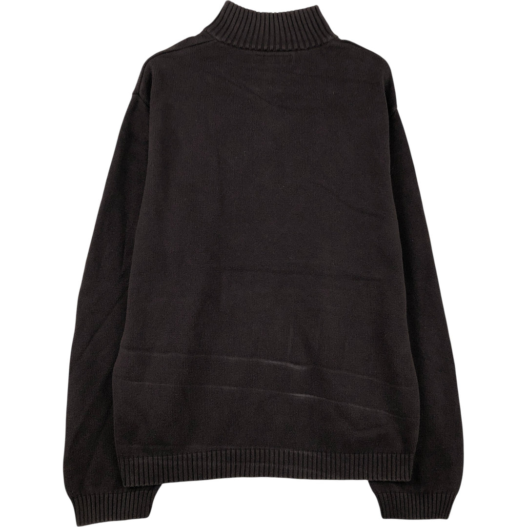 Tommy Hilfiger Cotton Knit Half-Zip Sweater, Men's XL cotton brown type Vintage Second Hand