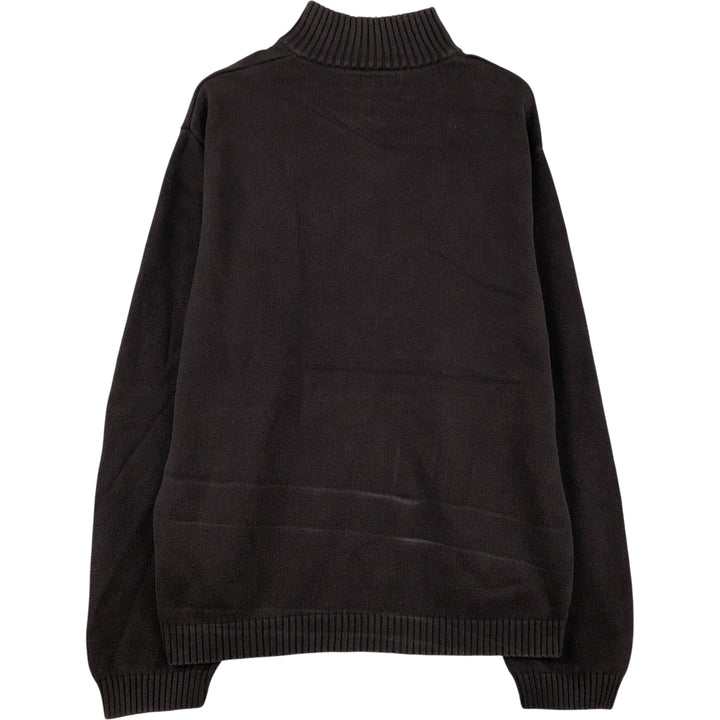 Tommy Hilfiger Cotton Knit Half-Zip Sweater, Men's XL cotton brown type Vintage Second Hand
