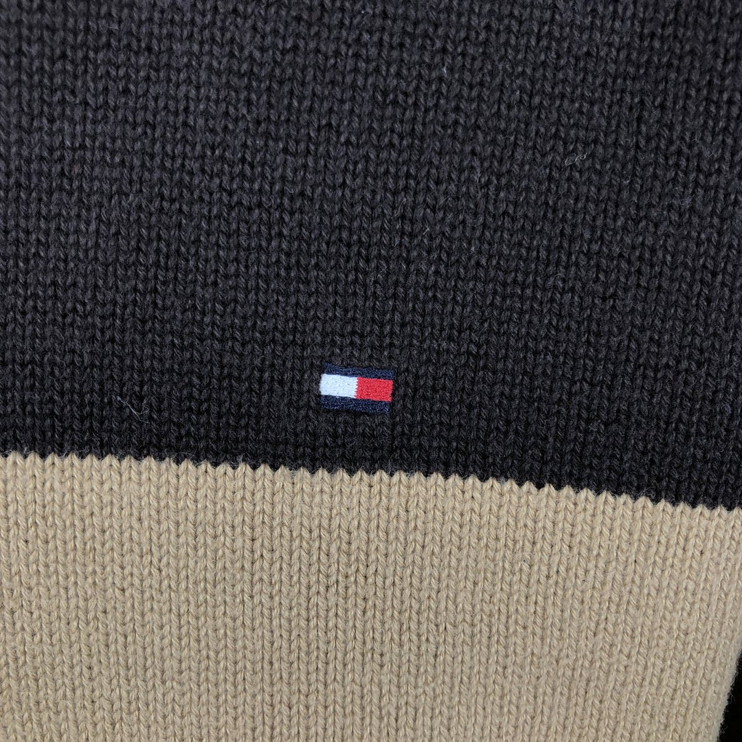 Tommy Hilfiger Cotton Knit Half-Zip Sweater, Men's XL cotton brown type Vintage Second Hand