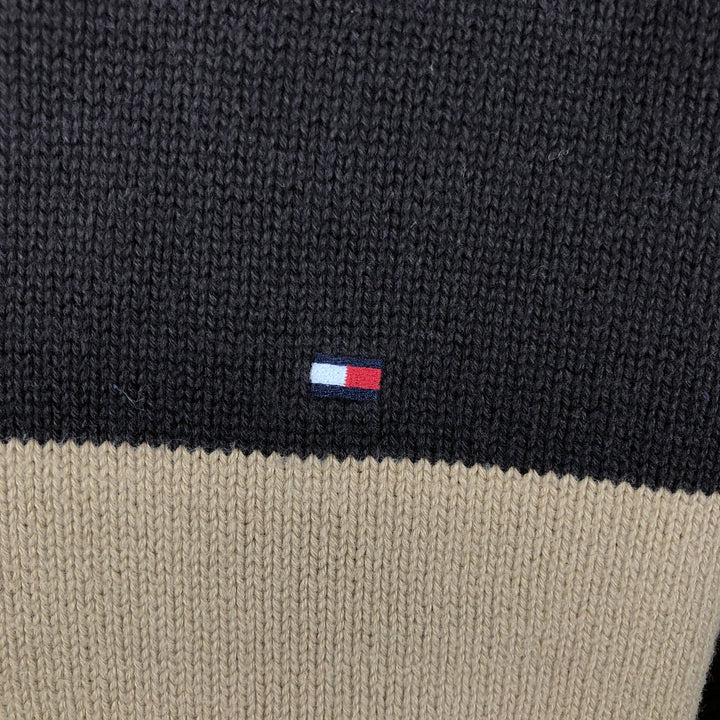 Tommy Hilfiger Cotton Knit Half-Zip Sweater, Men's XL cotton brown type Vintage Second Hand