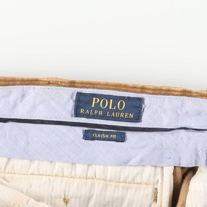Ralph Lauren POLO RALPH LAUREN CLASSIC FIT corduroy pants, men's size W35 cotton beige type brown Vintage Second Hand