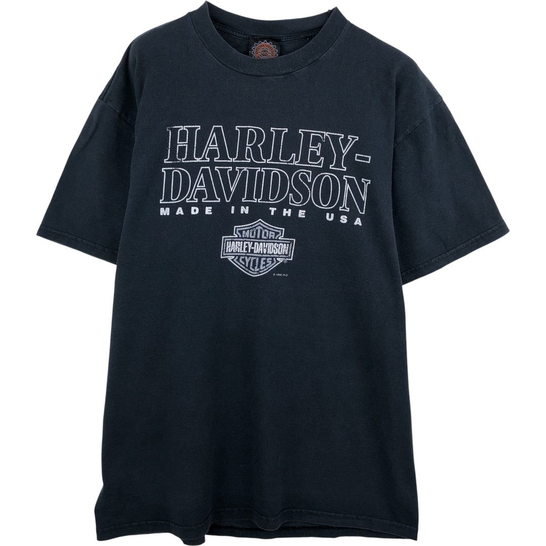 90'S Harley-Davidson Motorcycle Bike T-shirt Made in USA Men's L Vintage cotton black type Vintage Second Hand