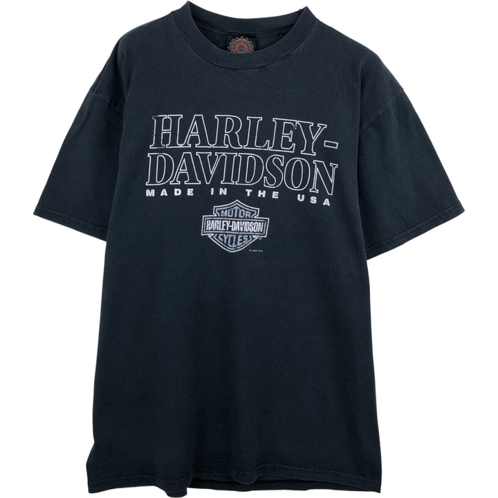 90'S Harley-Davidson Motorcycle Bike T-shirt Made in USA Men's L Vintage cotton black type Vintage Second Hand