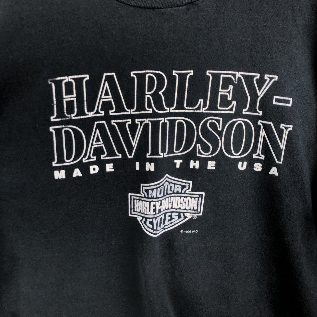 90'S Harley-Davidson Motorcycle Bike T-shirt Made in USA Men's L Vintage cotton black type Vintage Second Hand