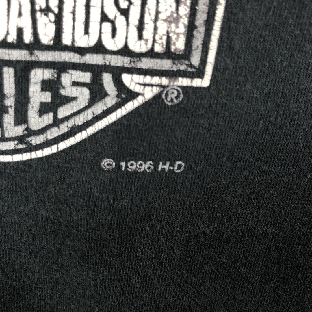 90'S Harley-Davidson Motorcycle Bike T-shirt Made in USA Men's L Vintage cotton black type Vintage Second Hand