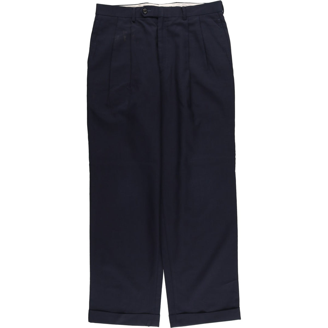 Ralph Lauren LAUREN TOTAL COMFORT two-pleat wool pants, men's size W33. wool navy blue type Vintage Second Hand