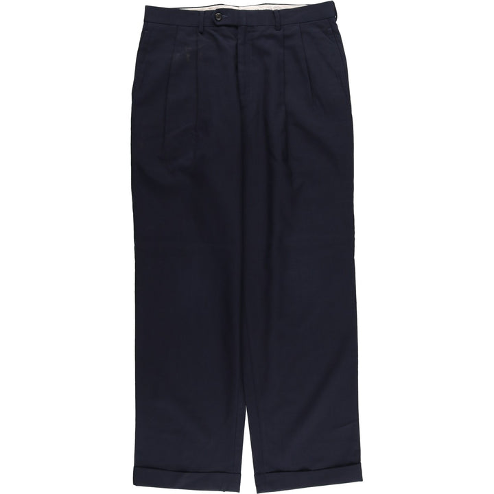 Ralph Lauren LAUREN TOTAL COMFORT two-pleat wool pants, men's size W33. wool navy blue type Vintage Second Hand