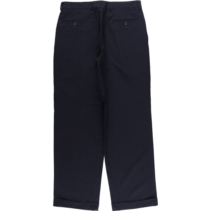 Ralph Lauren LAUREN TOTAL COMFORT two-pleat wool pants, men's size W33. wool navy blue type Vintage Second Hand
