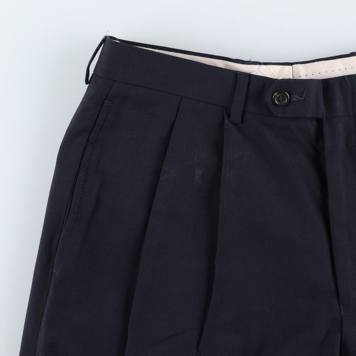 Ralph Lauren LAUREN TOTAL COMFORT two-pleat wool pants, men's size W33. wool navy blue type Vintage Second Hand