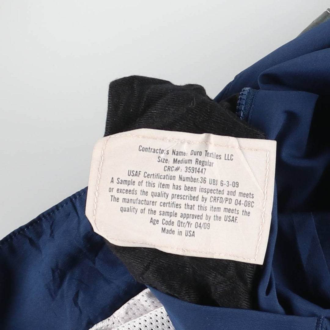 2000'S Civilian PTU Training Jacket, USAIR FORCE Windbreaker, Made in USA, Medium Regular, Men's Size Medium polyester navy blue type Vintage Second Hand