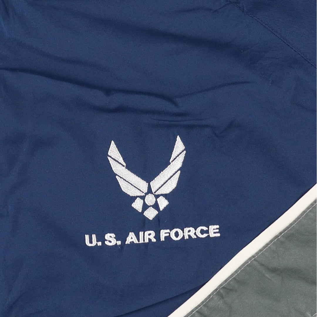 2000'S Civilian PTU Training Jacket, USAIR FORCE Windbreaker, Made in USA, Medium Regular, Men's Size Medium polyester navy blue type Vintage Second Hand