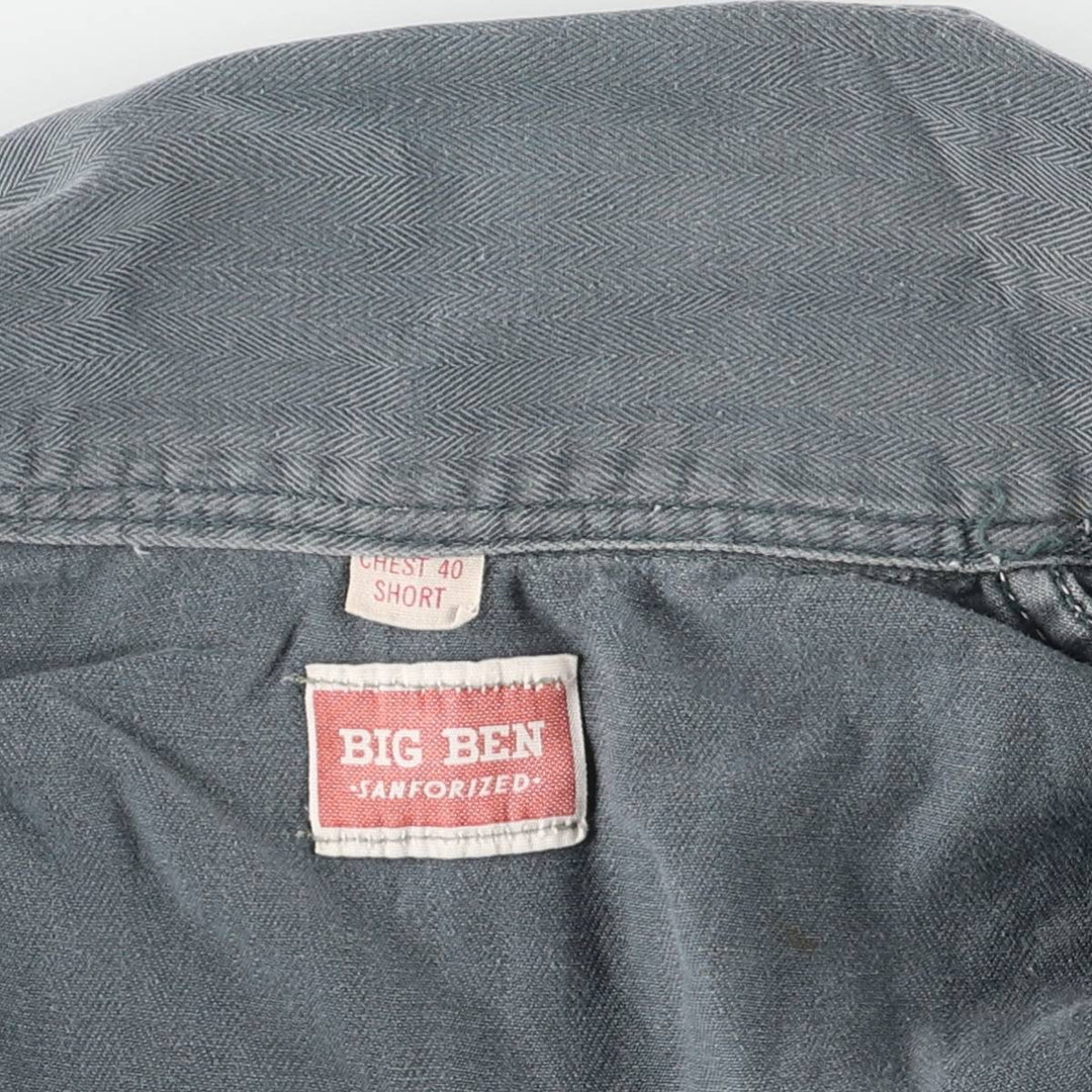 Big Ben HBT Herringbone Twill Long Sleeve Jumpsuit, Men's Size Medium, Vintage unclear gray type Vintage Second Hand