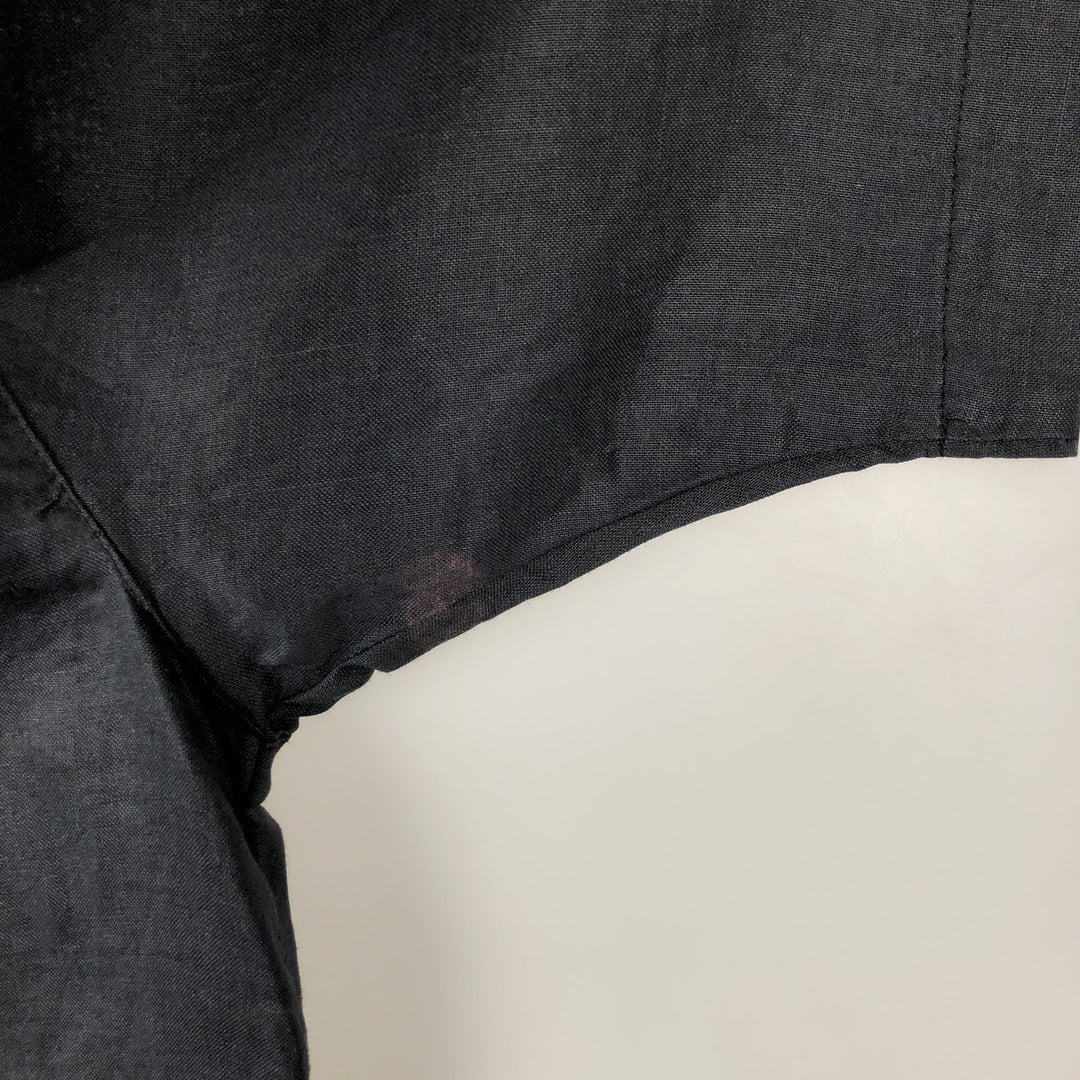 SYLLABLES Short Sleeve Open Collar Linen Shirt, Box Shirt, Men's XL Lamy black type Vintage Second Hand