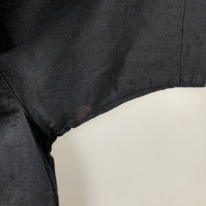 SYLLABLES Short Sleeve Open Collar Linen Shirt, Box Shirt, Men's XL Lamy black type Vintage Second Hand
