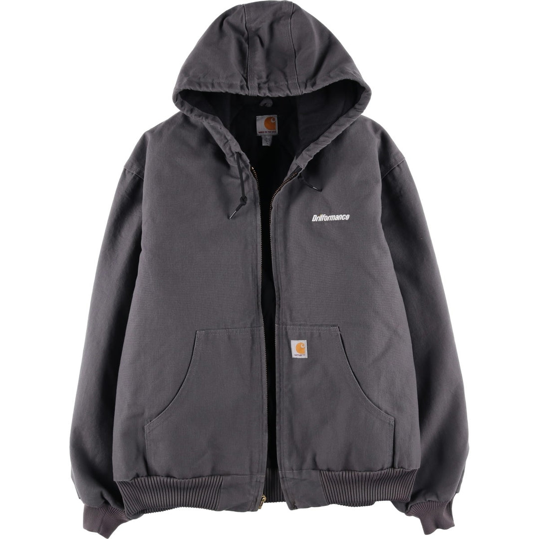 Special Price: Carhartt Active Jacket, Padded Duck Full-Zip Hoodie, Made in USA, Men's Size XL cotton gray type Vintage Second Hand