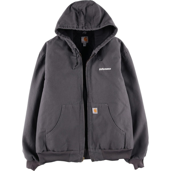 Special Price: Carhartt Active Jacket, Padded Duck Full-Zip Hoodie, Made in USA, Men's Size XL cotton gray type Vintage Second Hand