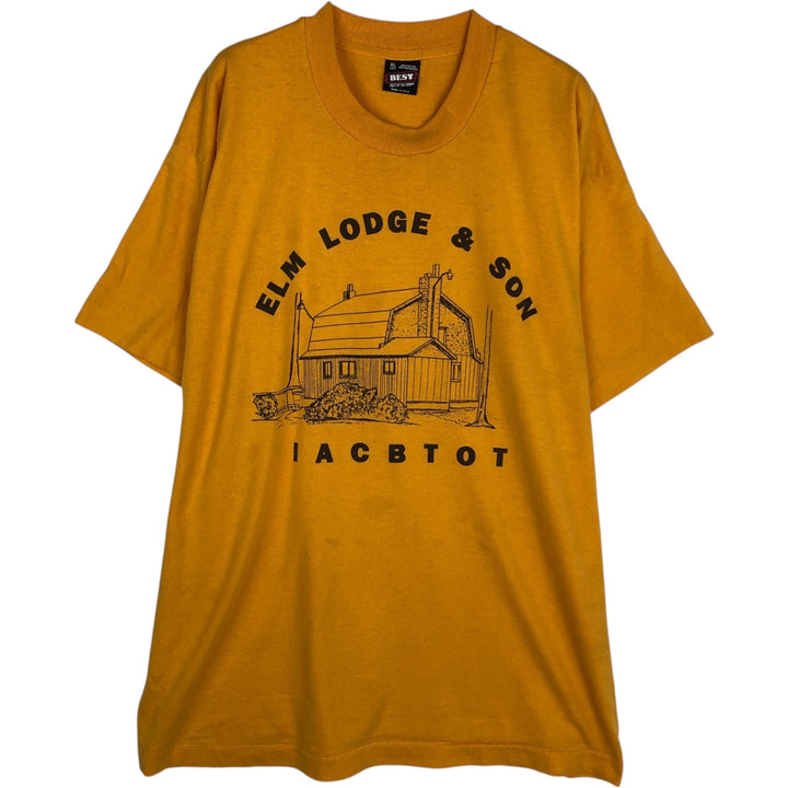 90'S Fruit of the Loom Best Printed T-shirt, Made in USA, Men's XL, Vintage cotton yellow type Vintage Second Hand