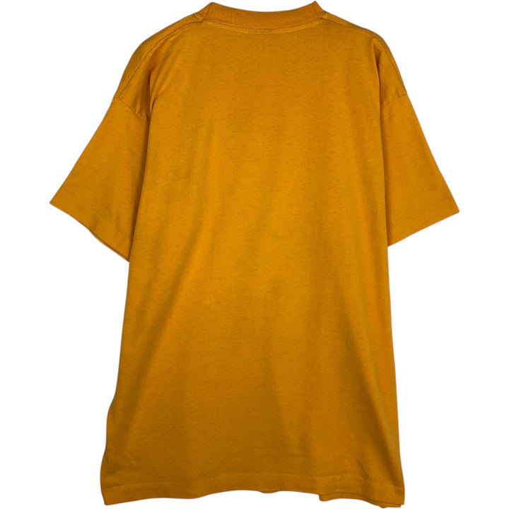 90'S Fruit of the Loom Best Printed T-shirt, Made in USA, Men's XL, Vintage cotton yellow type Vintage Second Hand