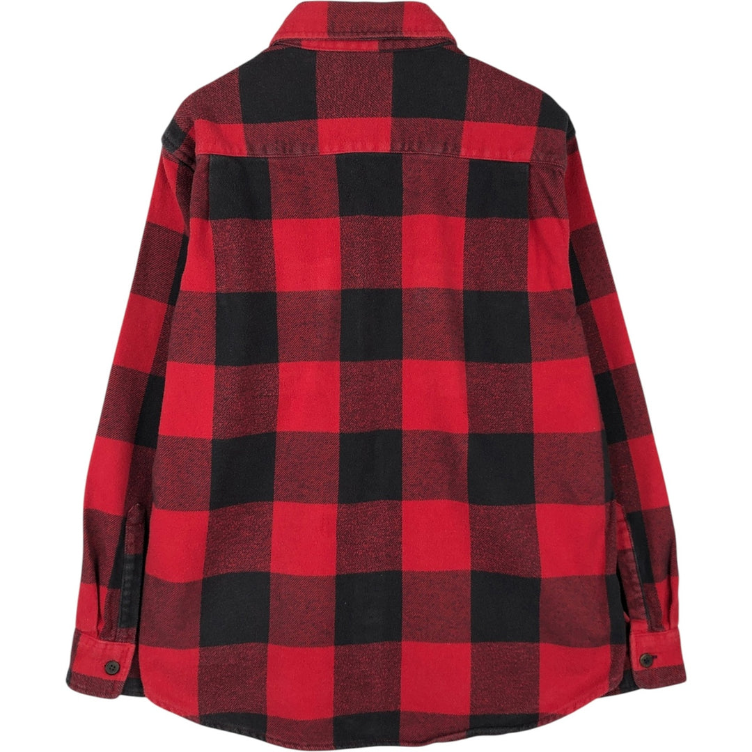 St. John's Bay Classic Fit Buffalo Check Long-Sleeve Flannel Check Shirt (Men's Size L) cotton red type Vintage Second Hand